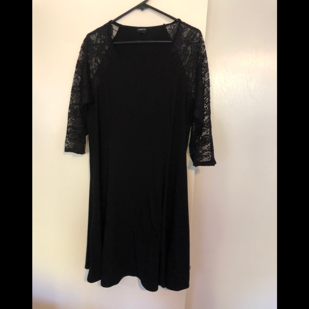 Black dress with lace sleeves